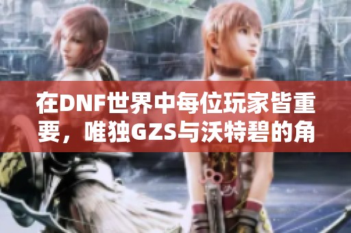 在DNF世界中每位玩家皆重要，唯独GZS与沃特碧的角色被忽视