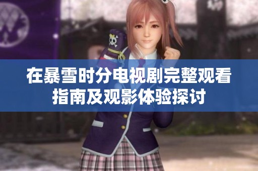 在暴雪时分电视剧完整观看指南及观影体验探讨