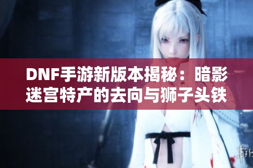 DNF手游新版本揭秘：暗影迷宫特产的去向与狮子头铁公鸡的秘密