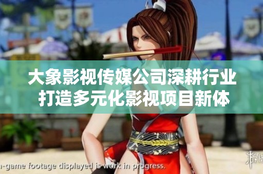 大象影视传媒公司深耕行业 打造多元化影视项目新体验