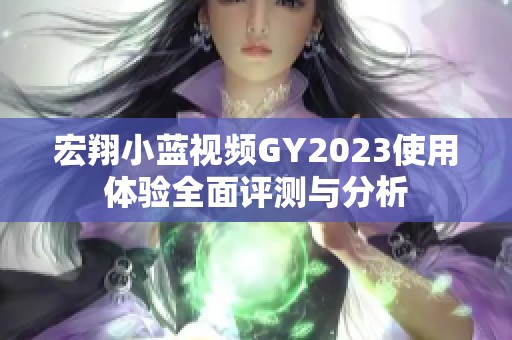 宏翔小蓝视频GY2023使用体验全面评测与分析