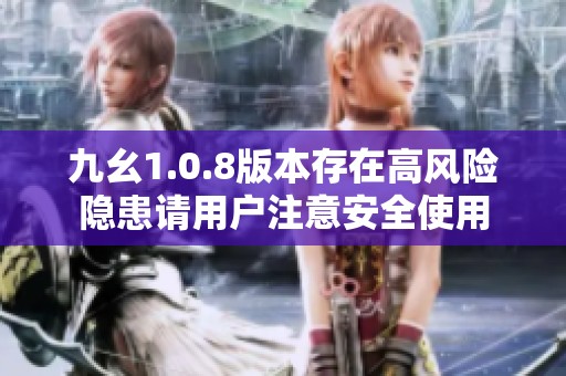 九幺1.0.8版本存在高风险隐患请用户注意安全使用