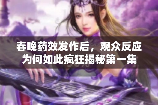 春晚药效发作后，观众反应为何如此疯狂揭秘第一集