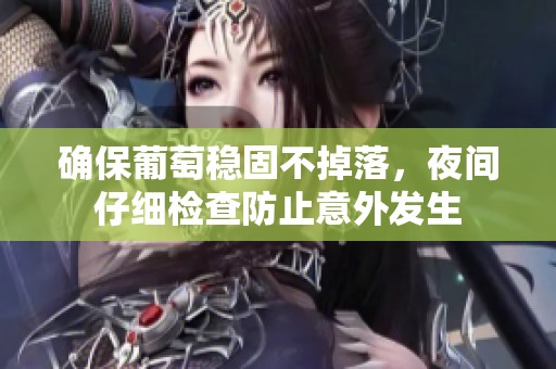确保葡萄稳固不掉落，夜间仔细检查防止意外发生