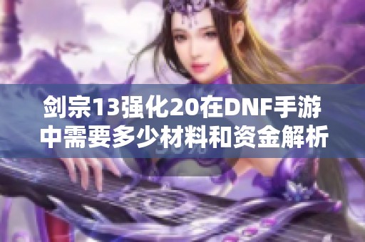 剑宗13强化20在DNF手游中需要多少材料和资金解析