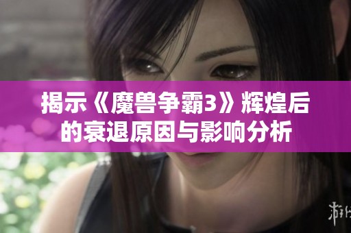 揭示《魔兽争霸3》辉煌后的衰退原因与影响分析