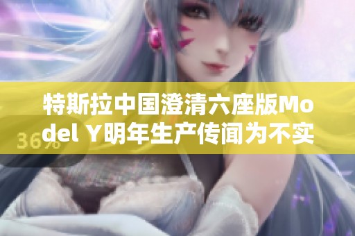 特斯拉中国澄清六座版Model Y明年生产传闻为不实消息