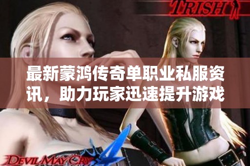 最新蒙鸿传奇单职业私服资讯，助力玩家迅速提升游戏体验