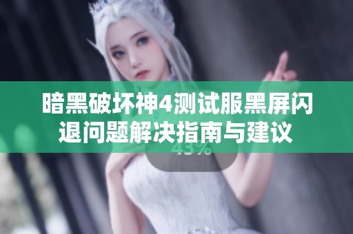 暗黑破坏神4测试服黑屏闪退问题解决指南与建议