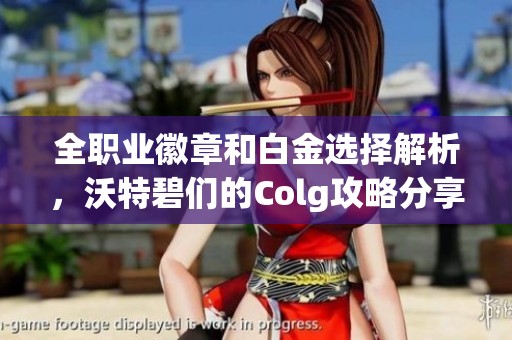 全职业徽章和白金选择解析，沃特碧们的Colg攻略分享