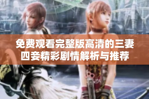 免费观看完整版高清的三妻四妾精彩剧情解析与推荐