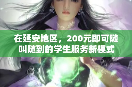 在延安地区，200元即可随叫随到的学生服务新模式