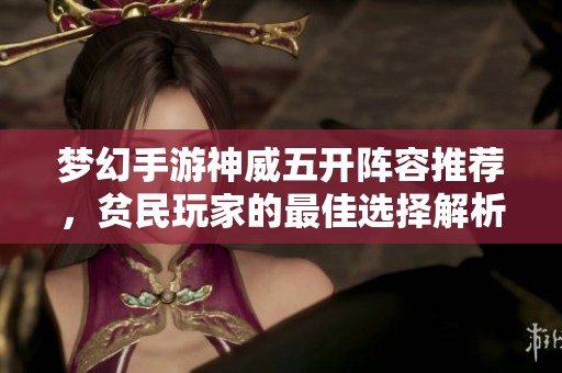 梦幻手游神威五开阵容推荐，贫民玩家的最佳选择解析